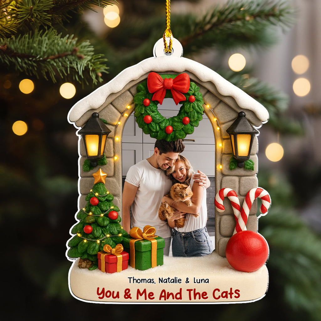Custom Christmas Decor Home Birthday Gifts For Cat Lovers • Bond Of Cat Love Photo - Personalized 3D Effect Acrylic Ornament
