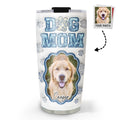 Custom Photo Christmas Birthday Gifts For Dog Mom, Dog Lovers • Paint Me Blue Photo - Personalized 3D Inflated Effect Tumbler