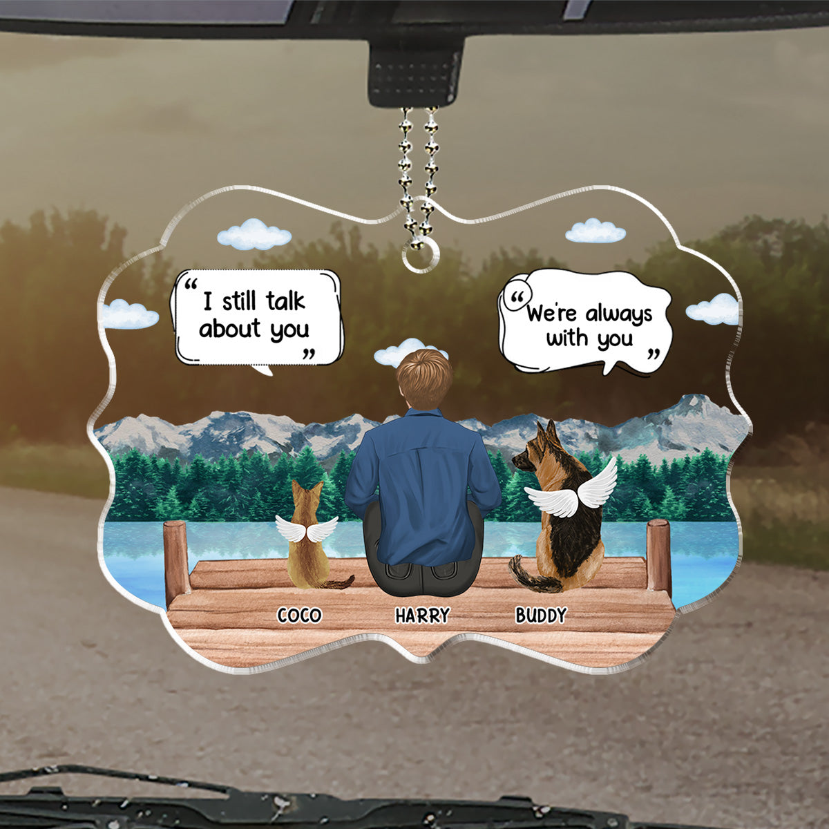 I Miss You - Personalized Car Ornament