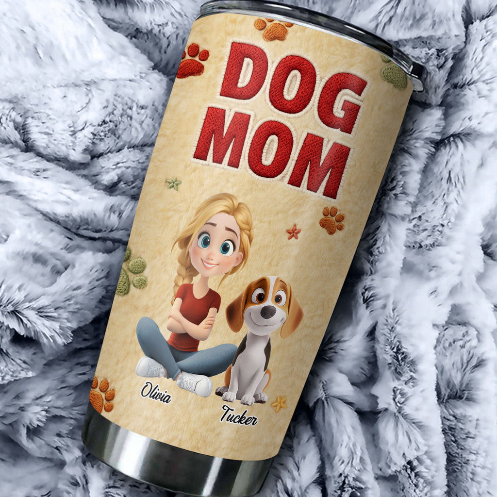 Custom Christmas Birthday Gifts For Dog Mom, Dog Lovers • Stuffy Lovely Dog Mom - Personalized 3D Effect Tumbler