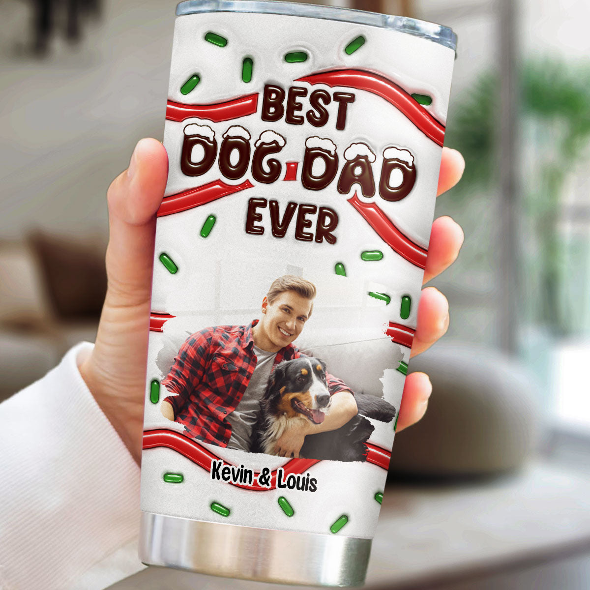 Best Dog Mom Cake Cartoon Photo - Personalized 3D Inflated Effect Tumbler