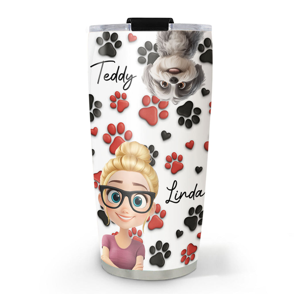 Custom Mother's day Birthday Gifts For Dog Mom, Dog Lovers • Lovely Dog Mom Cartoon - Personalized Tumbler