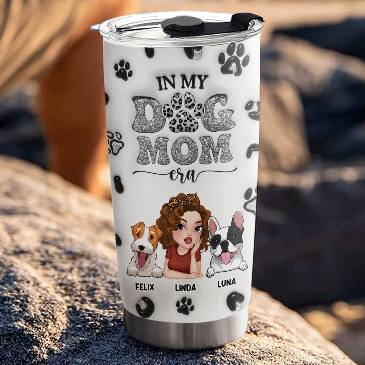 Custom Christmas Birthday Gifts For Dog Lovers • In My Era - Personalized 3D Inflated Effect Tumbler