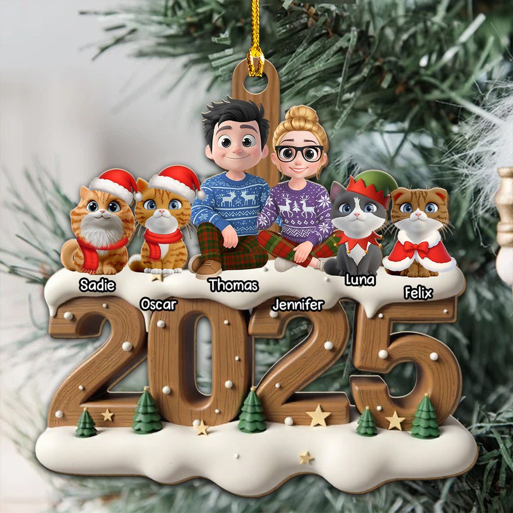 Custom Christmas Decor Home Birthday Gifts For Cat Lovers • From This Year Cat Ver - Personalized 3D Effect Wood Ornament