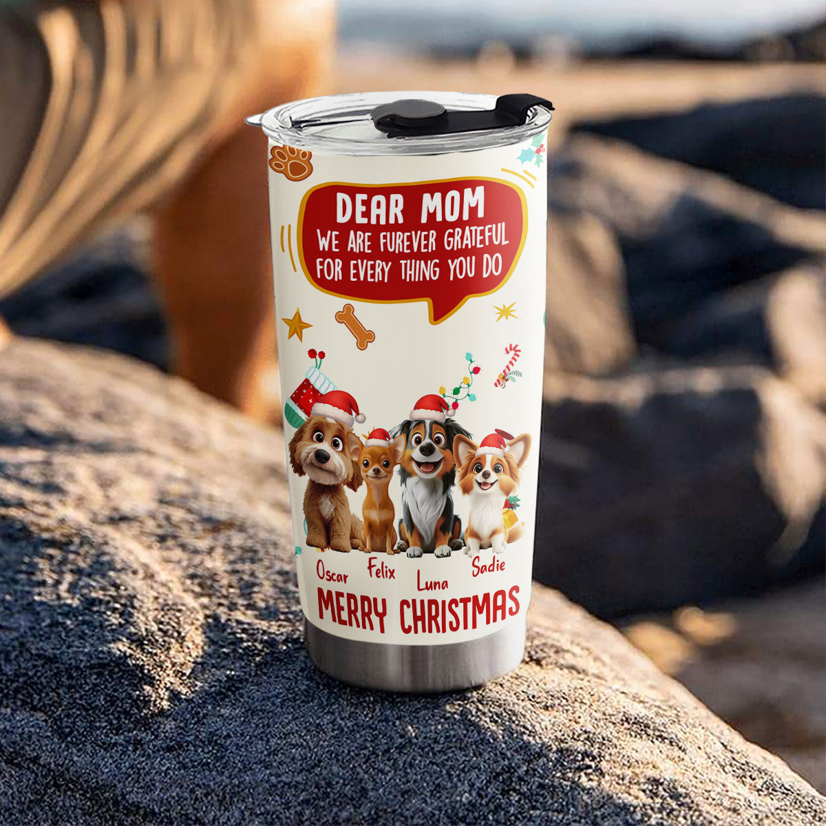 Custom Christmas Birthday Gifts For Dog Mom, Dog Lovers • Eternally Love You - Personalized Tumbler