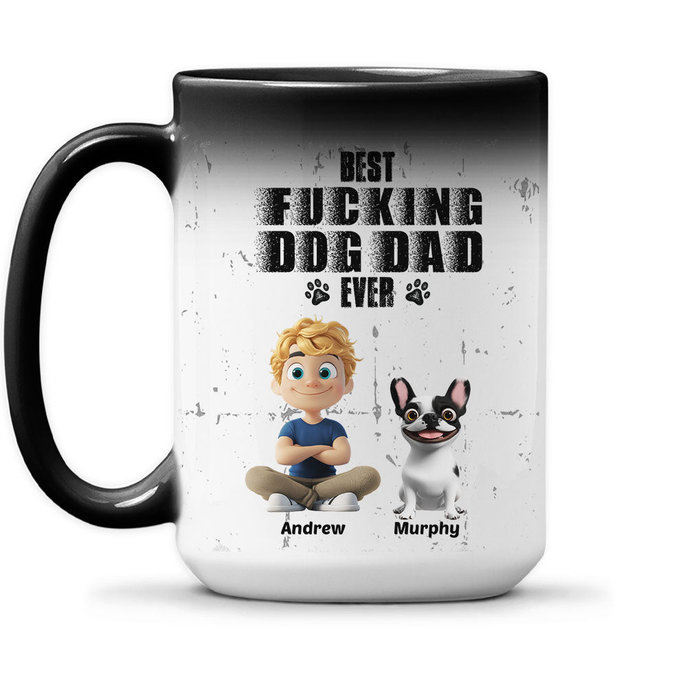 Custom Father's day Birthday Gifts For Dog Dad, Dog Lovers • Best Dad Ever - Personalized Color Changing Mug