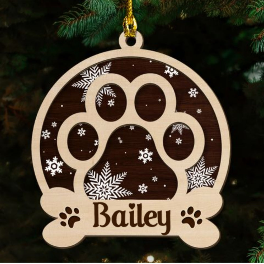 Custom Christmas Decor Home Birthday Gifts For Dog Lovers, Dog Dad And Mom • Dog Name Christmas - Personalized 2-layered Wood Ornament