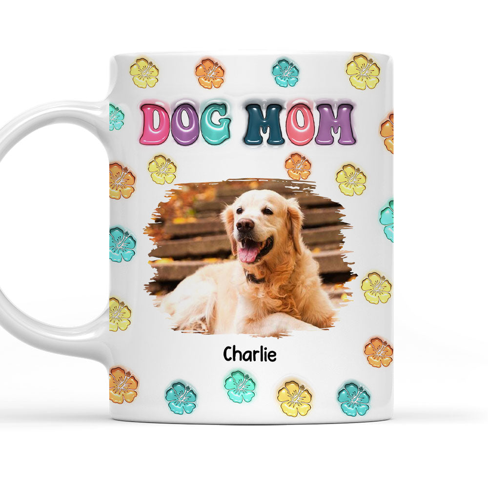 Custom Photo Mother's day Birthday Gifts For Dog Mom, Dog Lovers • Dog Mom Summer Photo - Personalized 3D Inflated Effect Mug