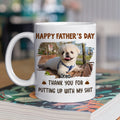Custom Photo Father's day Birthday Gifts For Cat Dad, Cat Lovers • Putting Up With My Shit Daddy Photo - Personalized Coffee Mug
