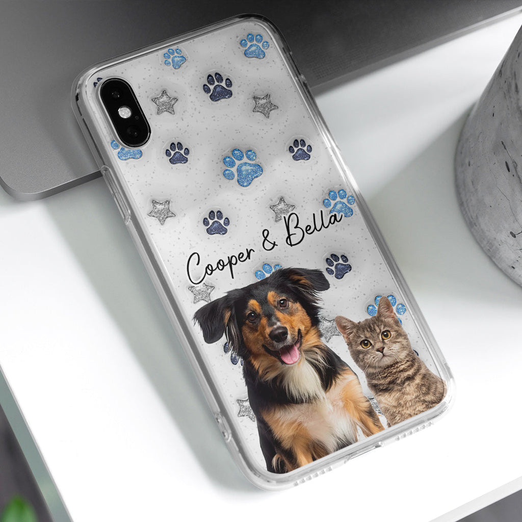 Fur Mom Dad Blue Star Photo - Personalized 3D Inflated Effect Phone Case