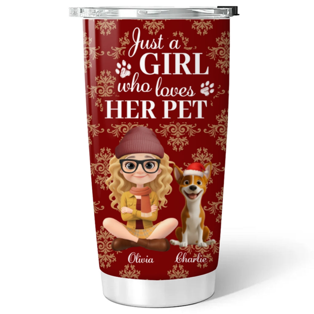 Custom Christmas Birthday Gifts For Pet Mom, Pet Lovers • Toile Pet Cartoon Christmas - Personalized Tumbler