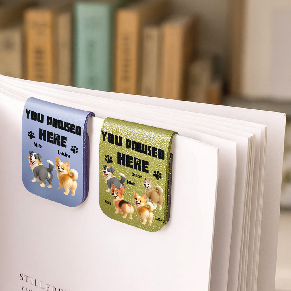 You Pawsed Here Ver 3 - Personalized Leather Bookmark