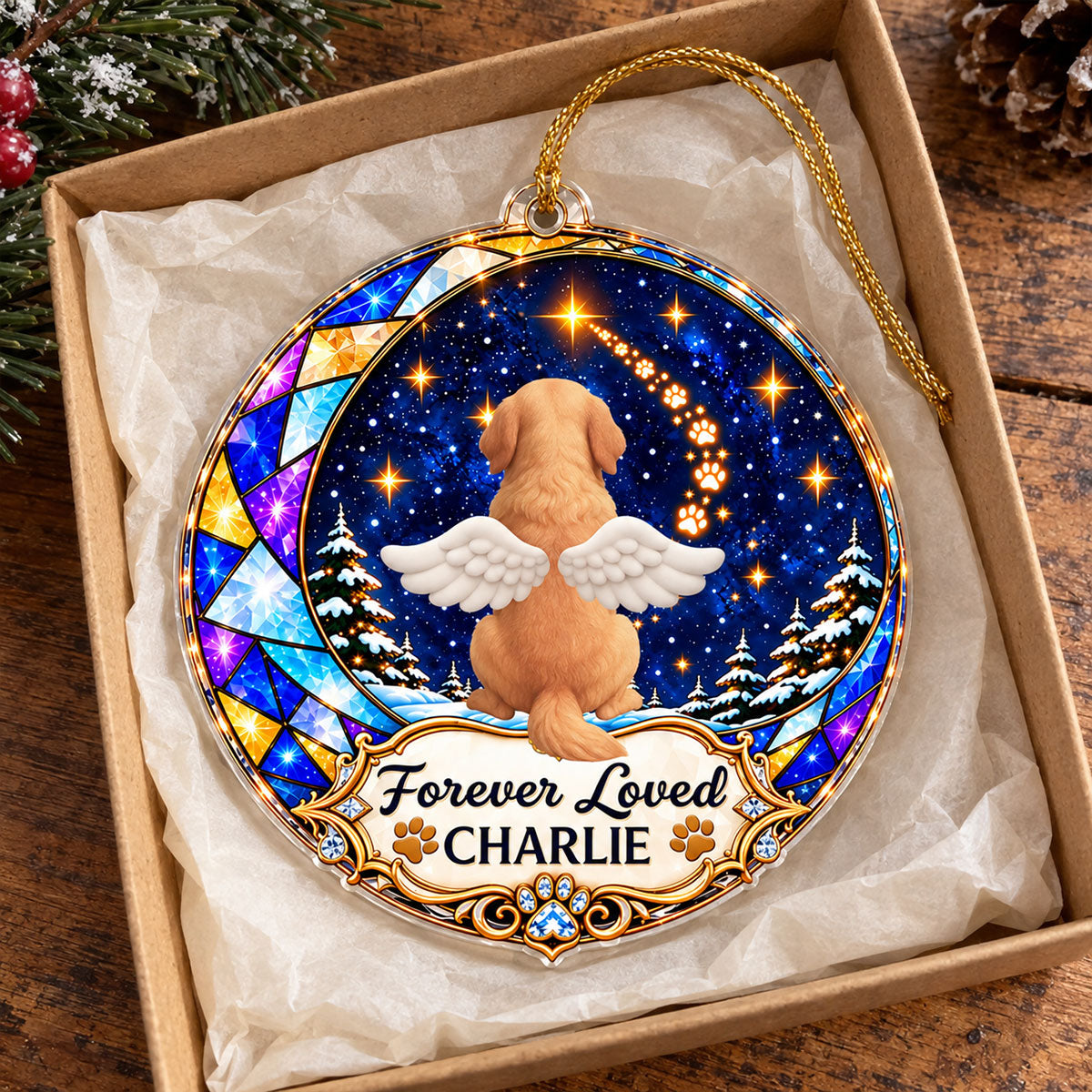 Custom Christmas Memorial Sympathy Gifts For Dogs, Cats • Until We Meet Again - Personalized Acrylic Ornament