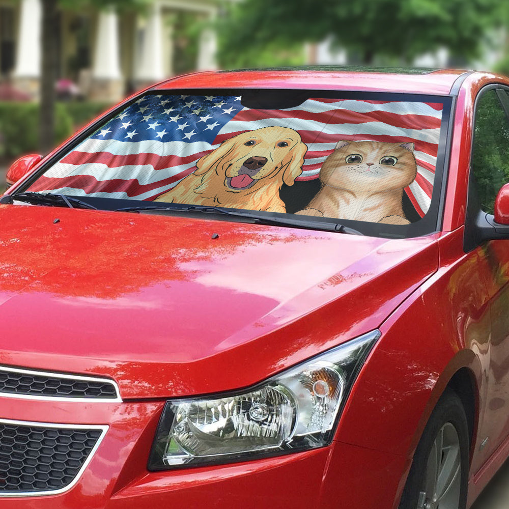 Custom Christmas Birthday Gifts Car Accessories for Pet Parents • Life Is A Grand Adventure - Personalized Car Sunshade