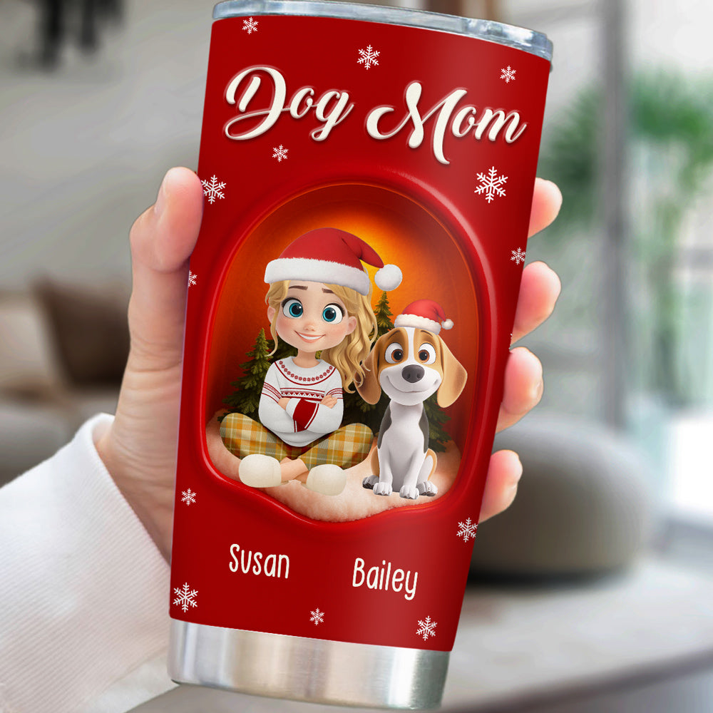 Custom Christmas Birthday Gifts For Dog Mom, Dog Lovers • Sleep Through Winter - Personalized Tumbler
