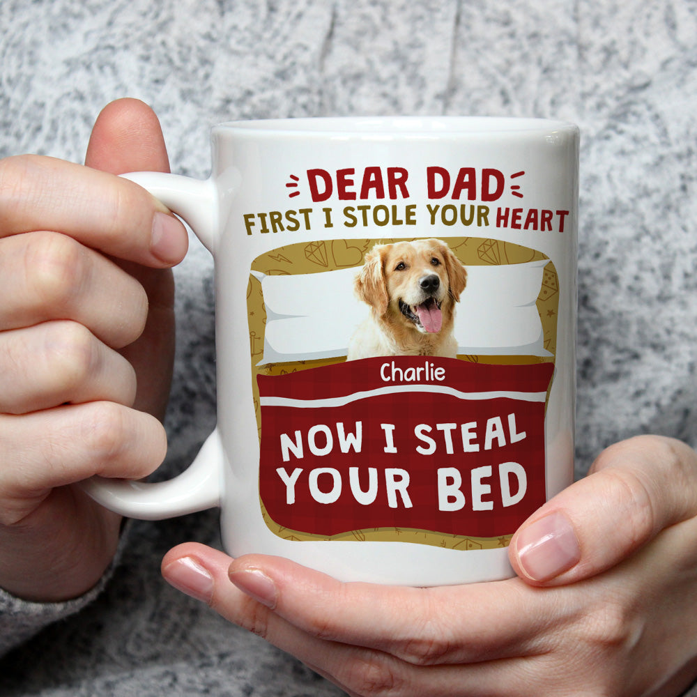 Custom Photo Christmas Birthday Gifts For Dog Lovers • Dog Mom Dad I Stole Your Heart Photo - Personalized Coffee Mug