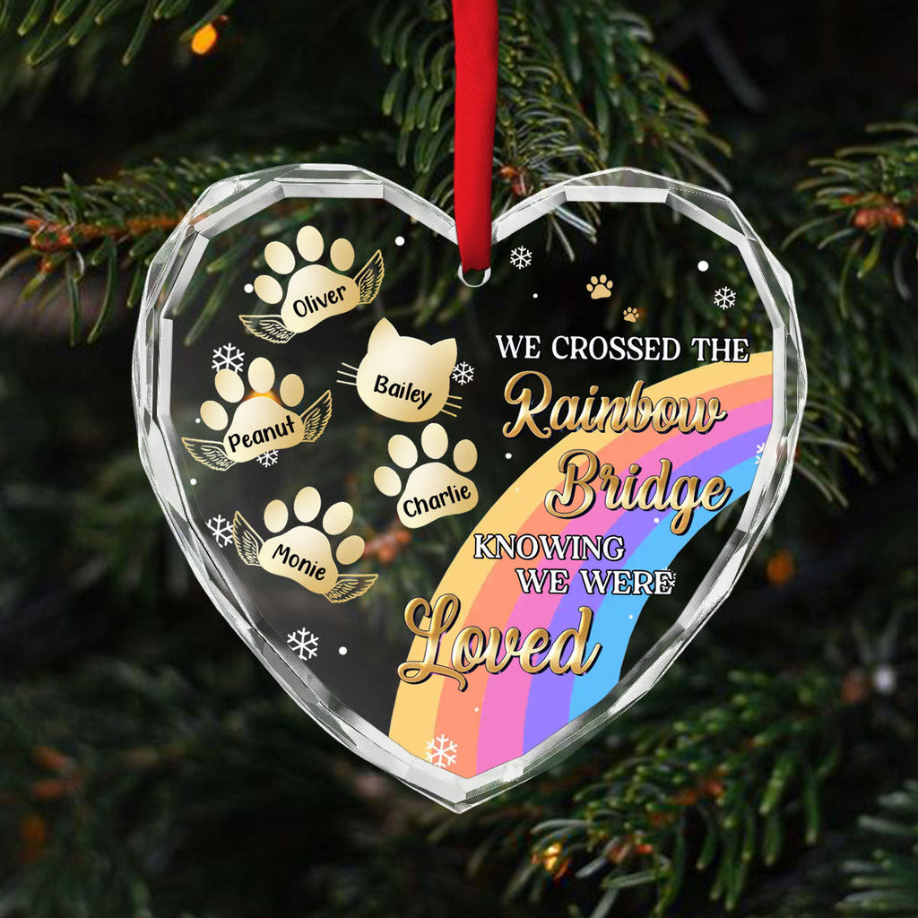 Custom Christmas Memorial Sympathy Gifts For Dogs, Cats • I Was Loved - Personalized Glass Ornament
