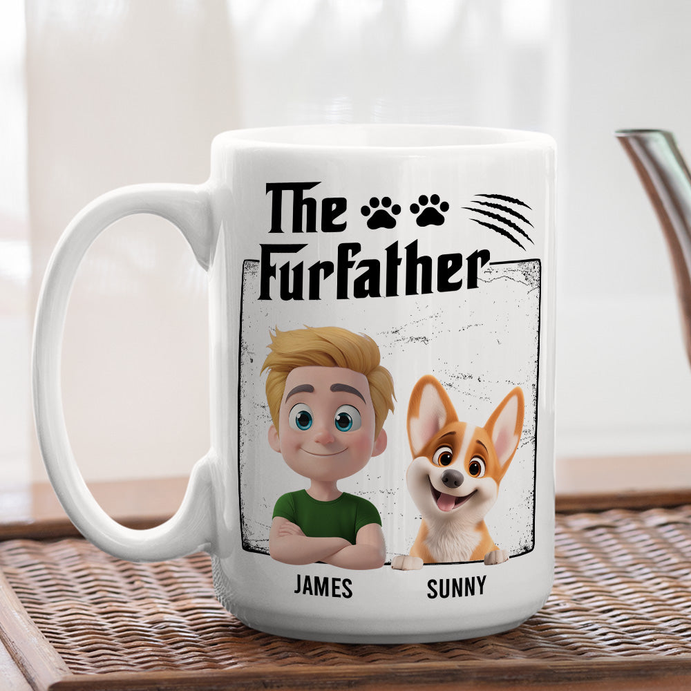Custom Father's day Birthday Gifts For Pet Dad, Pet Lovers • The Furfather - Personalized Coffee Mug
