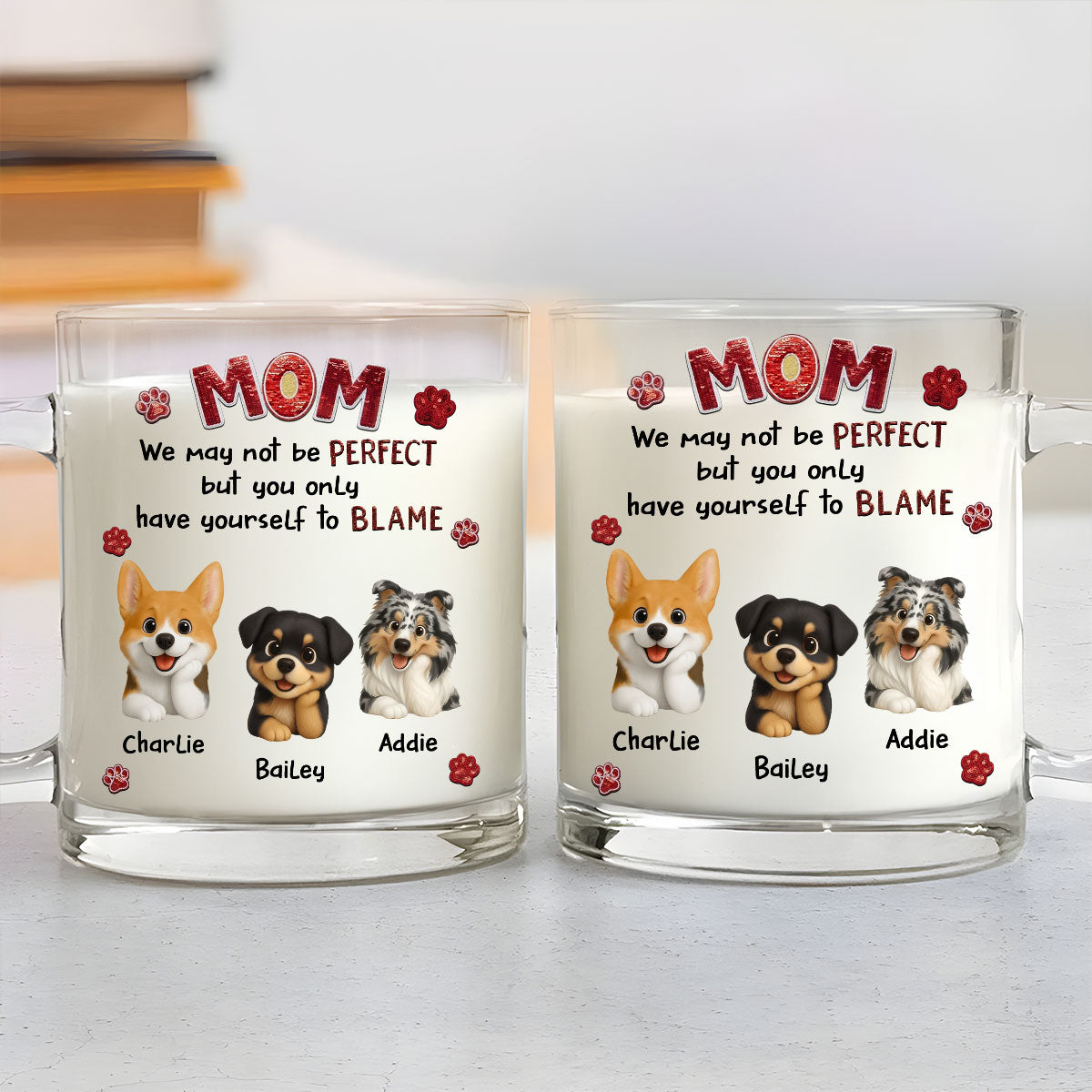 Custom Mother's day Birthday Gifts For Dog Mom, Dog Lovers • May Not Perfect - Personalized Glass Mug