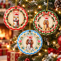 Custom Christmas Decor Home Birthday Gifts For Dog Mom, Dog Lovers • Merry Bright And Furry - Personalized 3D Effect Ceramic Ornament