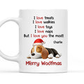 Custom Christmas Birthday Gifts For Dog Lovers • Love You The Most - Personalized Coffee Mug