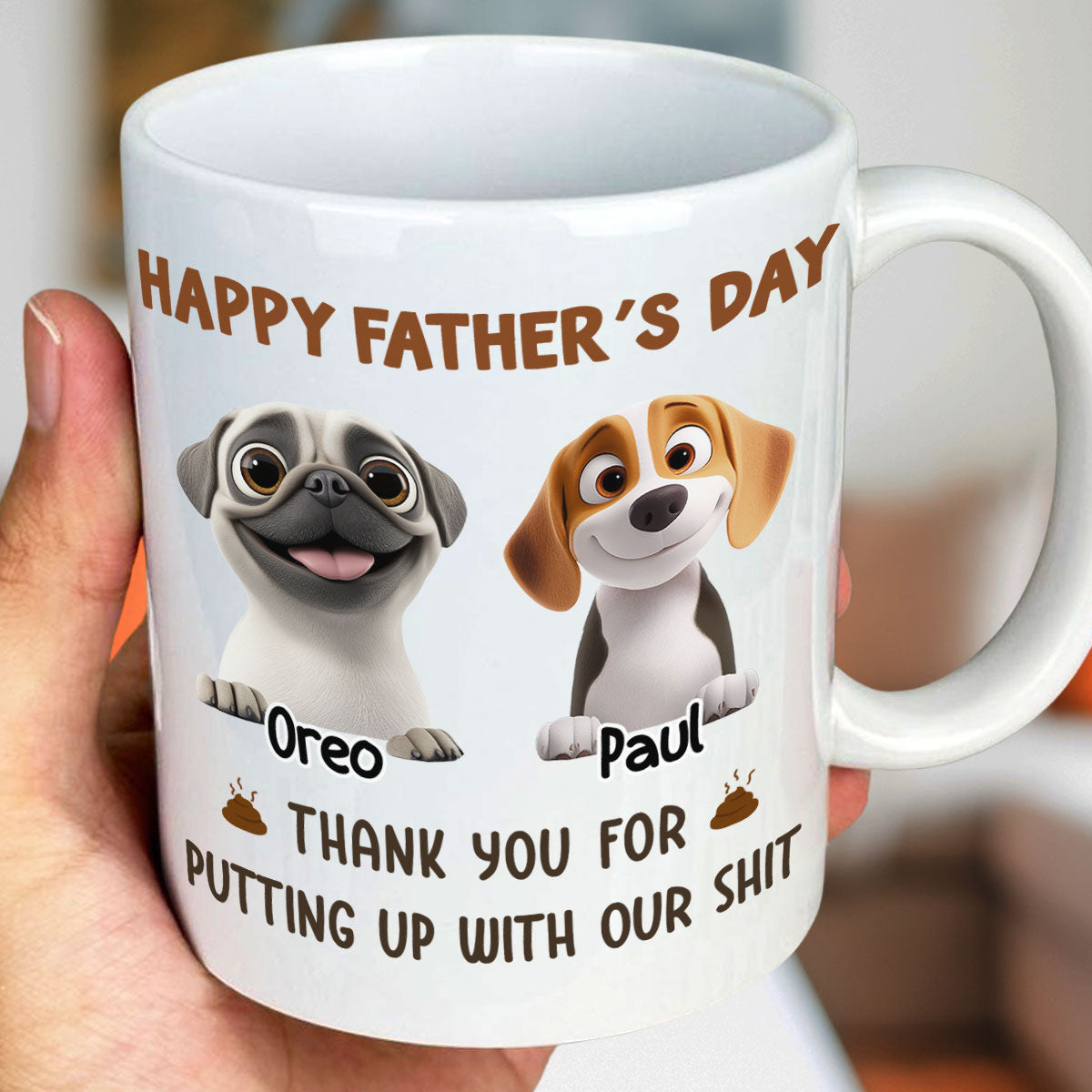 Custom Father's day Birthday Gifts For Cat Dad, Cat Lovers • Putting Up With My Shit Daddy - Personalized Coffee Mug