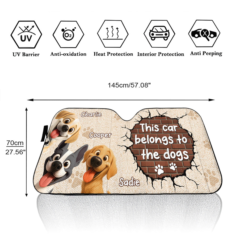 This Car Belongs To Our Dogs - Personalized Car Sunshade
