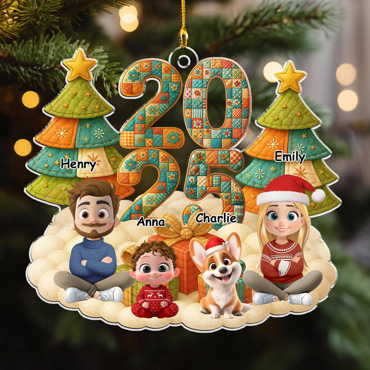 Custom Christmas Decor Home Birthday Gifts For Dog Lovers • A Patchwork Family - Personalized Acrylic Ornament