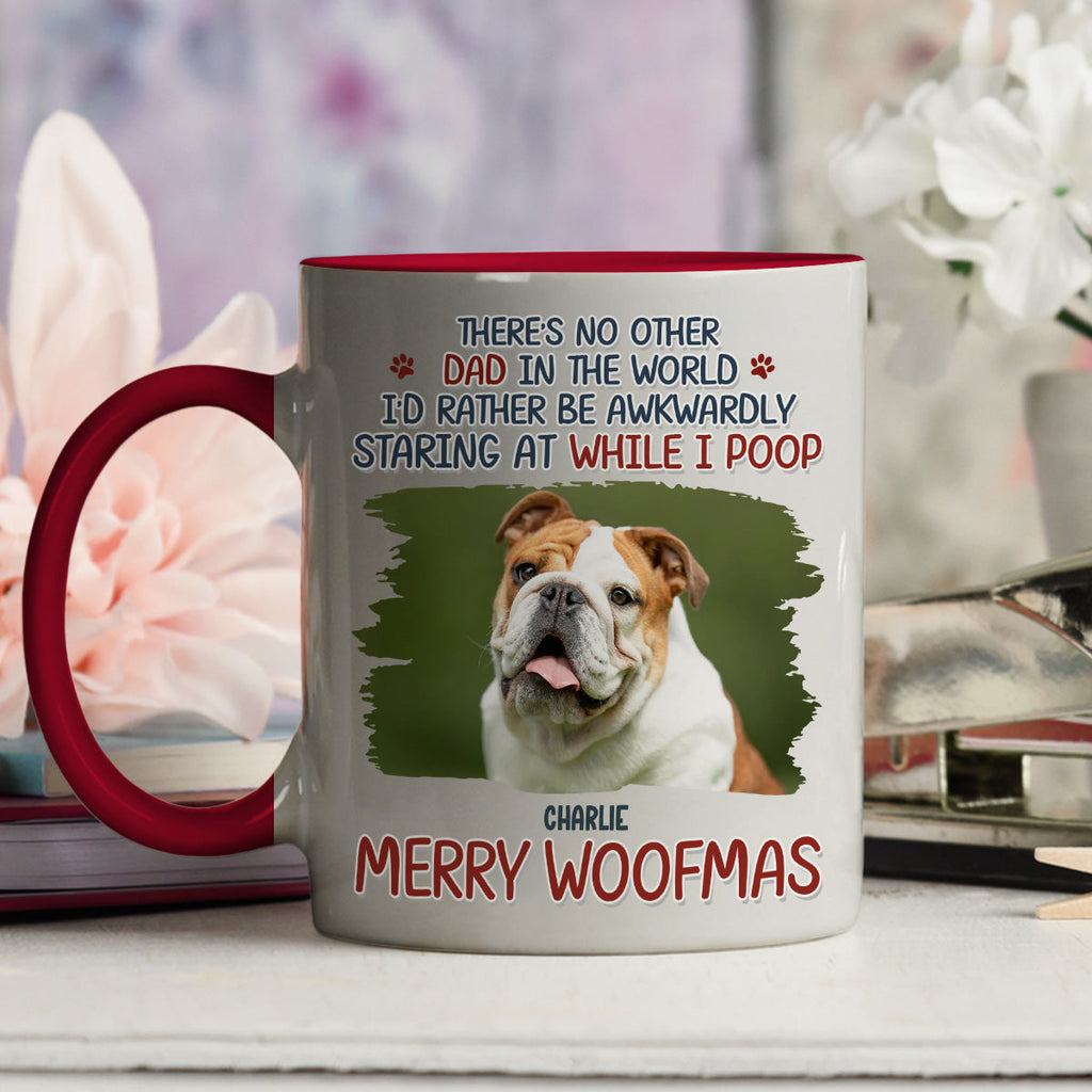 Custom Photo Christmas Birthday Gifts For Dog Lovers • Staring At When I Poop Dog Butt Photo - Personalized Accent Mug