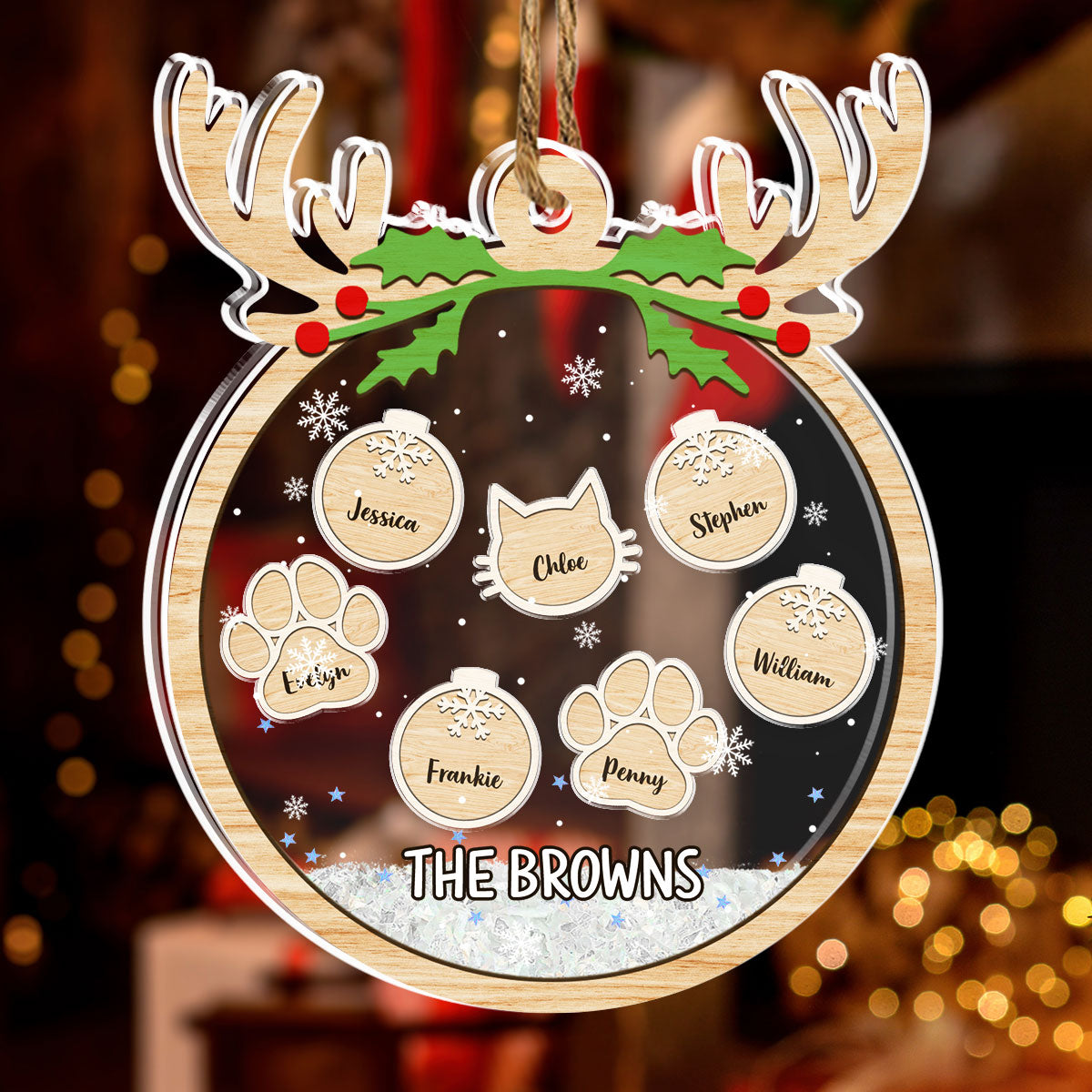 Paw Charm - Personalized Acrylic Shaker Ornament