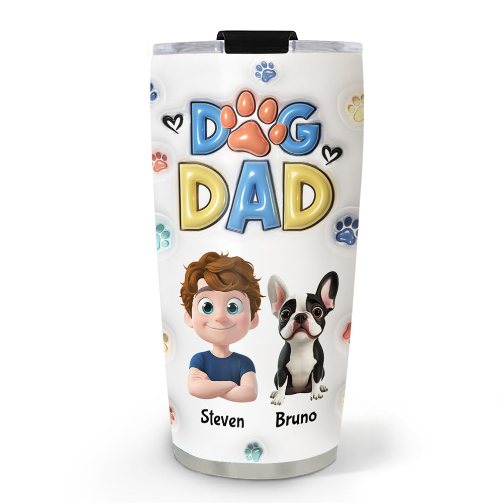 Custom Christmas Birthday Gifts For Dog Lovers • Thank You My Dog Mom Dad - Personalized 3D Inflated Effect Tumbler