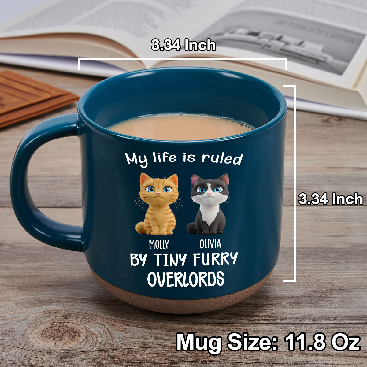 Custom Christmas Birthday Gifts For Pet Lovers • My Life Is Rule By Cat Chibi - Personalized Pottery Mug