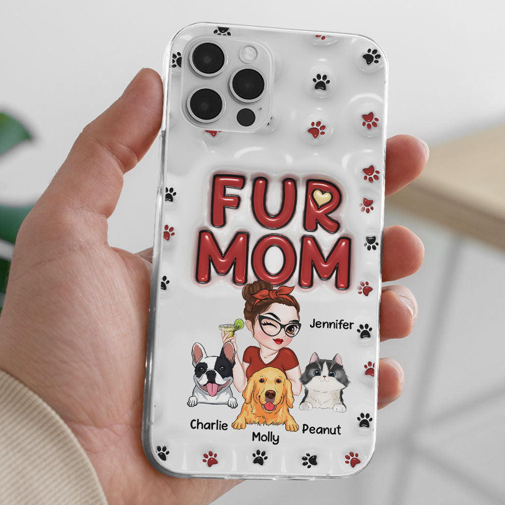 Lovely Fur Mom - Personalized 3D Inflated Effect Phone Case