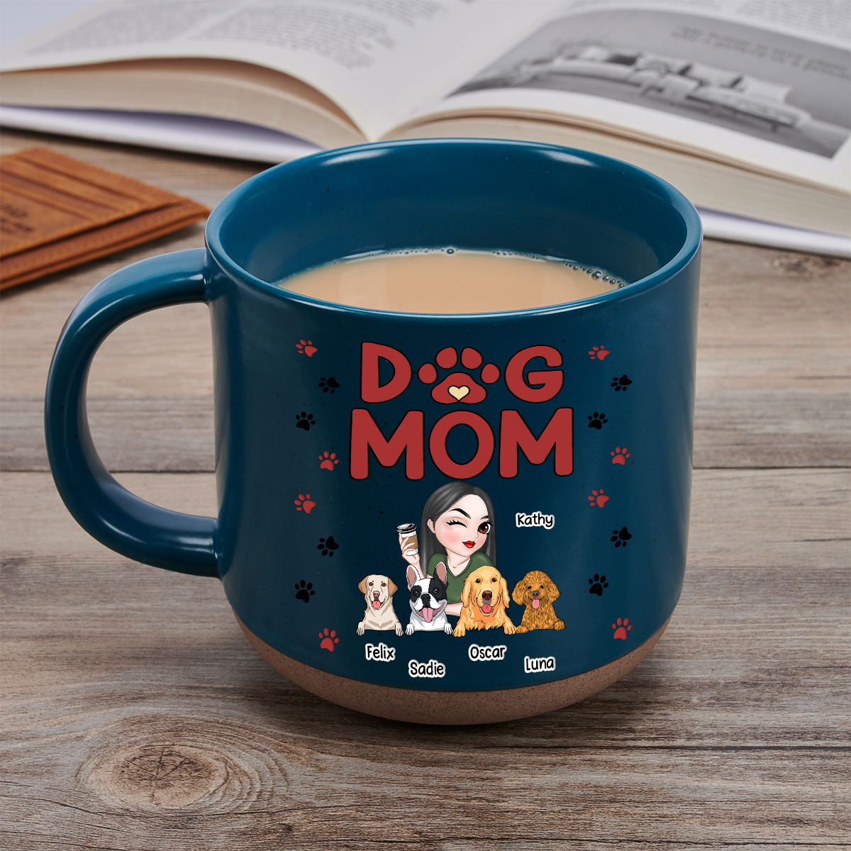 Custom Christmas Birthday Gifts For Dog Lovers • Lovely Dog Mom - Personalized Pottery Mug