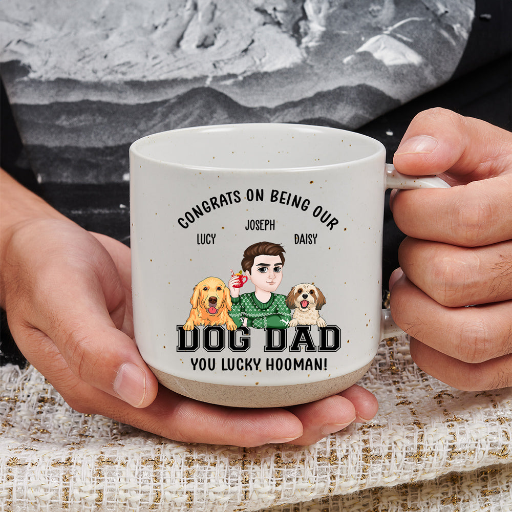 Custom Christmas Birthday Gifts For Dog Lovers • You Lucky Hooman - Personalized Pottery Mug