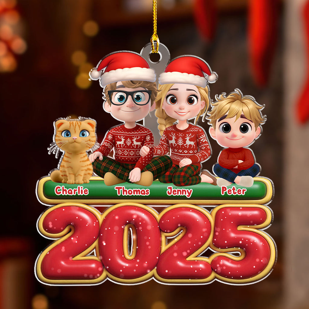 Custom Christmas Decor Home Birthday Gifts For Cat Lovers • We And Our Kids Cat Version - Personalized Acrylic Ornament