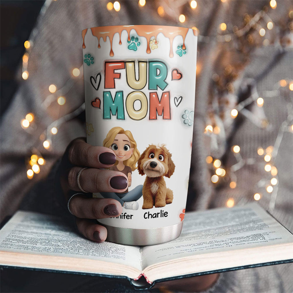 Custom Christmas Birthday Gifts For Pet Mom, Pet Lovers • Cute Mom Of Pets - Personalized 3D Inflated Effect Tumbler