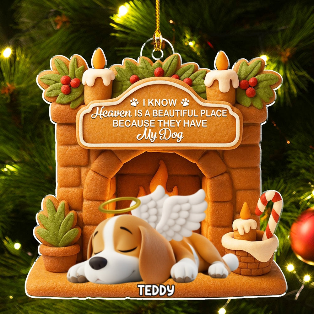 Custom Christmas Memorial Sympathy Gifts For Dogs, Cats • A Gift From Heaven - Personalized Acrylic Ornament
