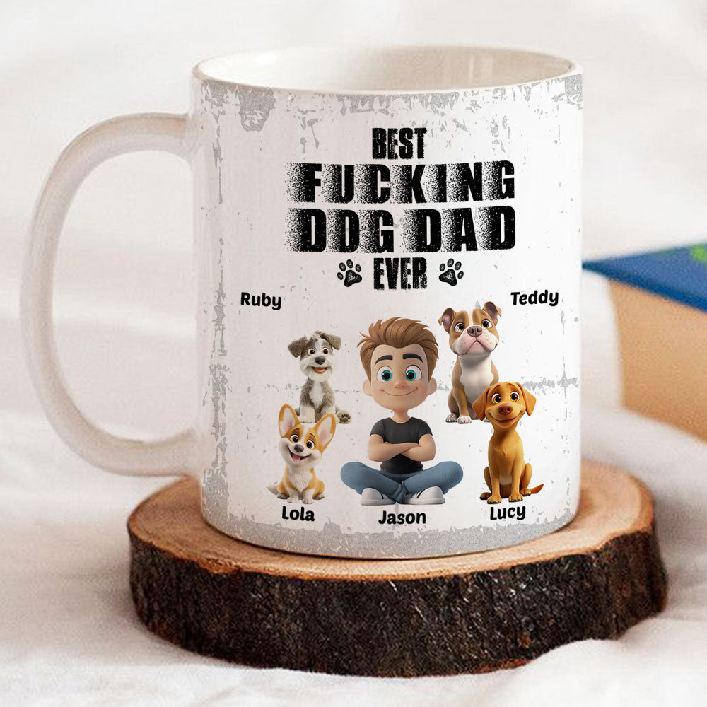 Custom Father's day Birthday Gifts For Dog Dad, Dog Lovers • Best Dad Ever - Personalized Coffee Mug