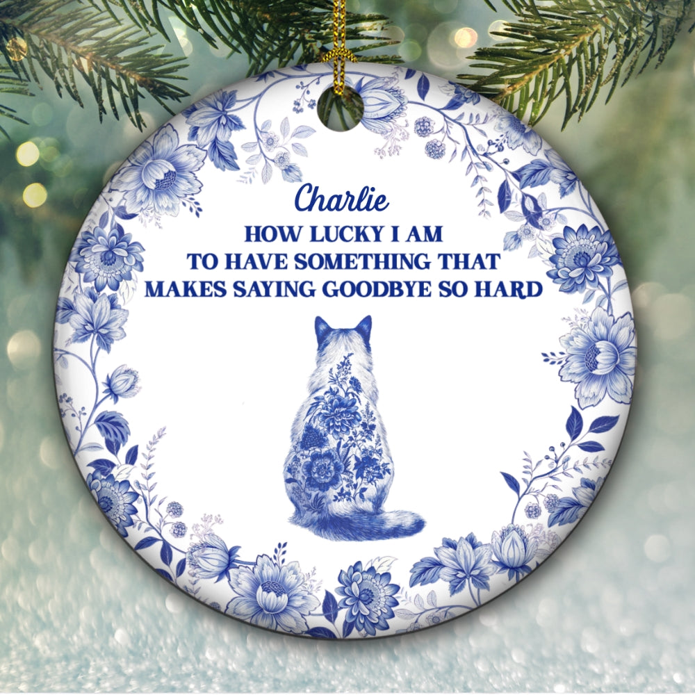 Custom Christmas Decor Home Birthday Gifts For Cat Lovers • Hard To Say - Personalized Ceramic Ornament