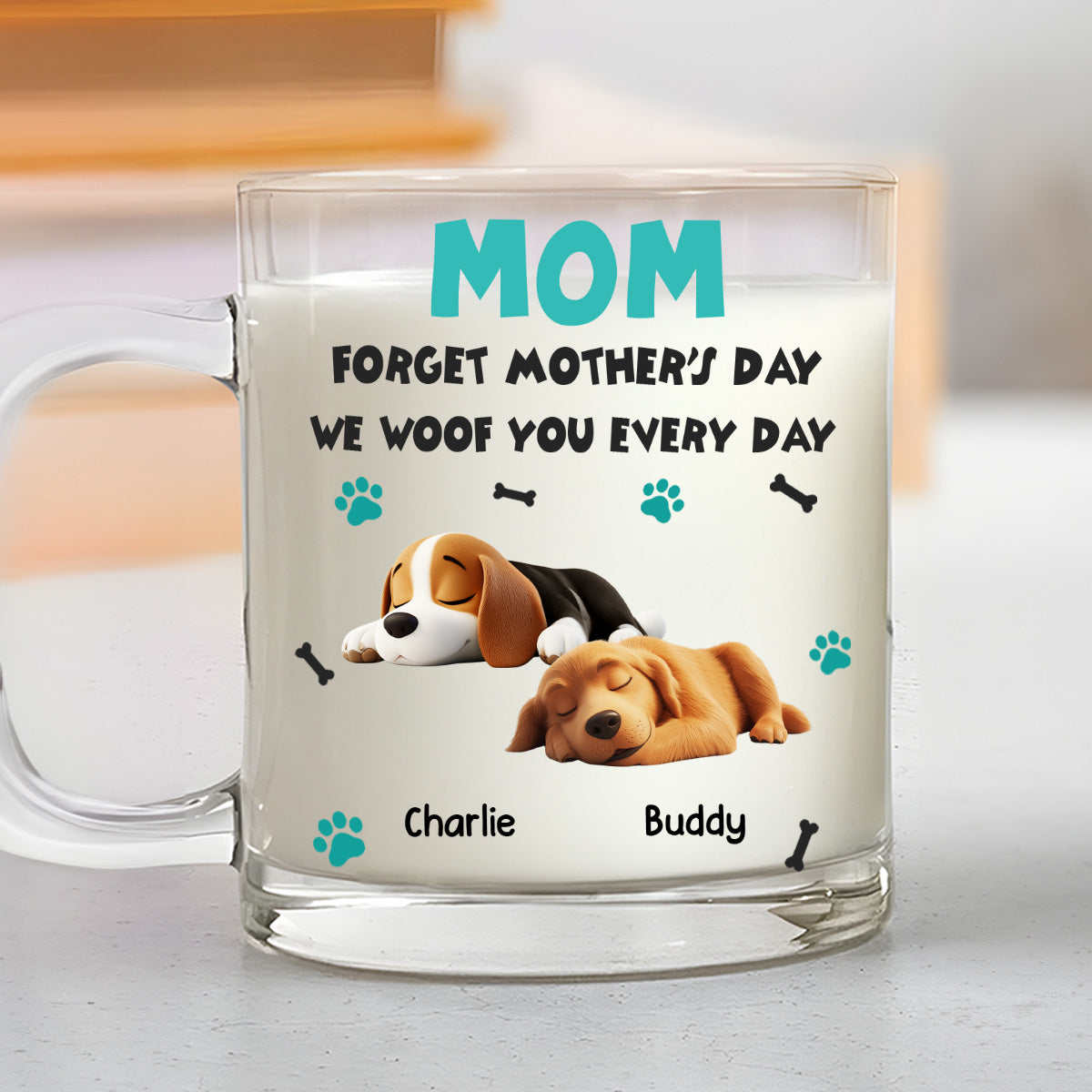 Custom Mother's day Birthday Gifts For Dog Mom, Dog Lovers • Forget Mother Day Mom - Personalized Glass Mug