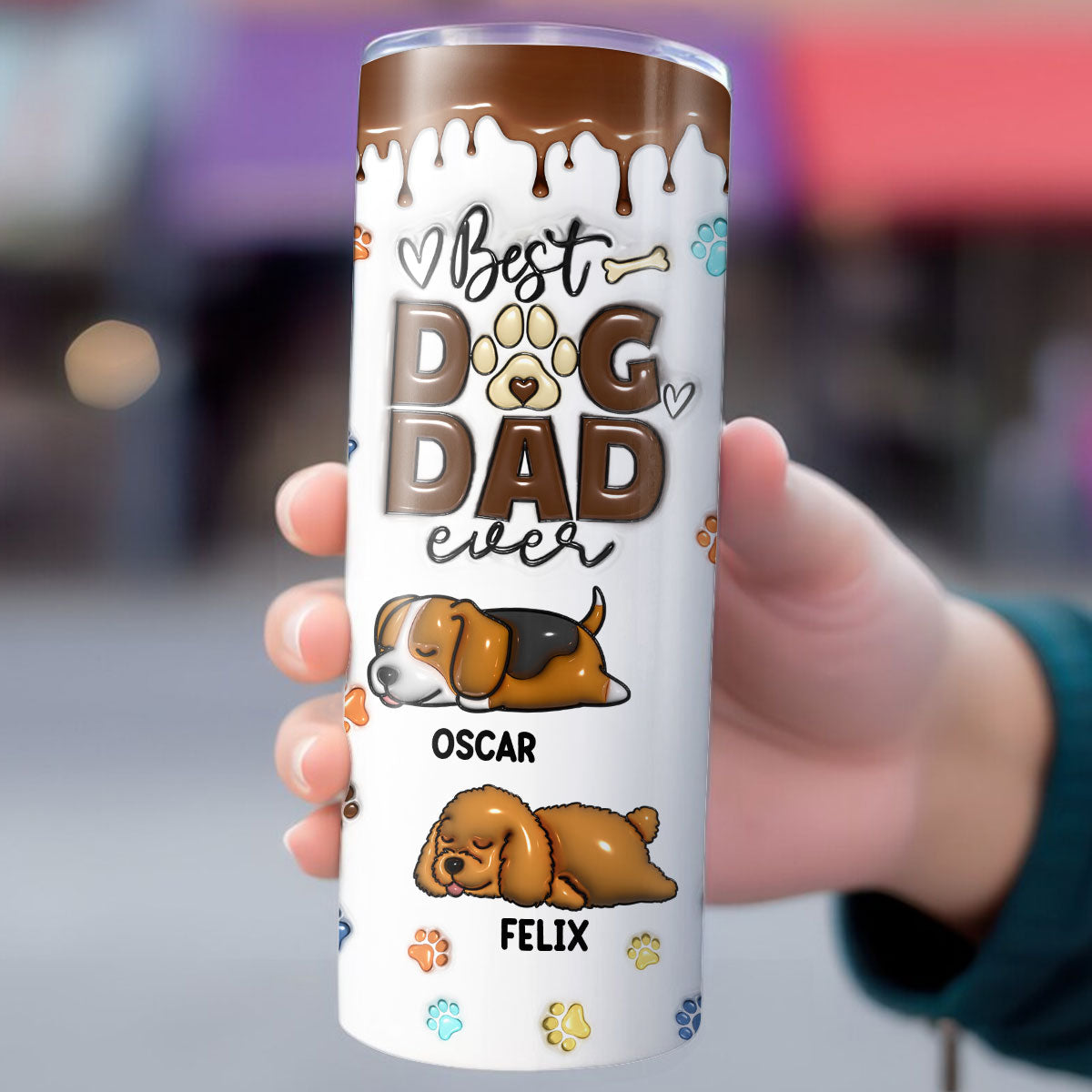 Custom Christmas Birthday Gifts For Dog Lovers • You Are The Best - Personalized 3D Inflated Effect Skinny Tumbler