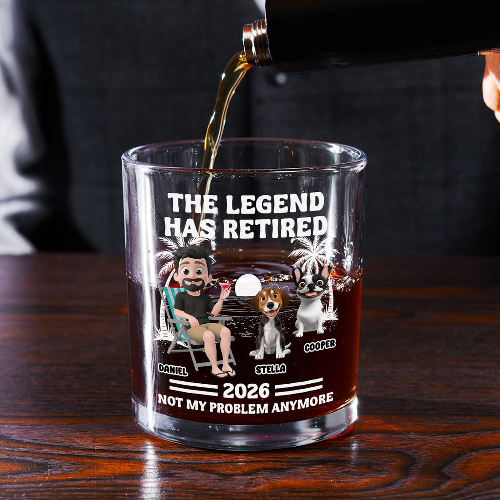 Not My Problem Dad Ver - Personalized Whiskey Glass