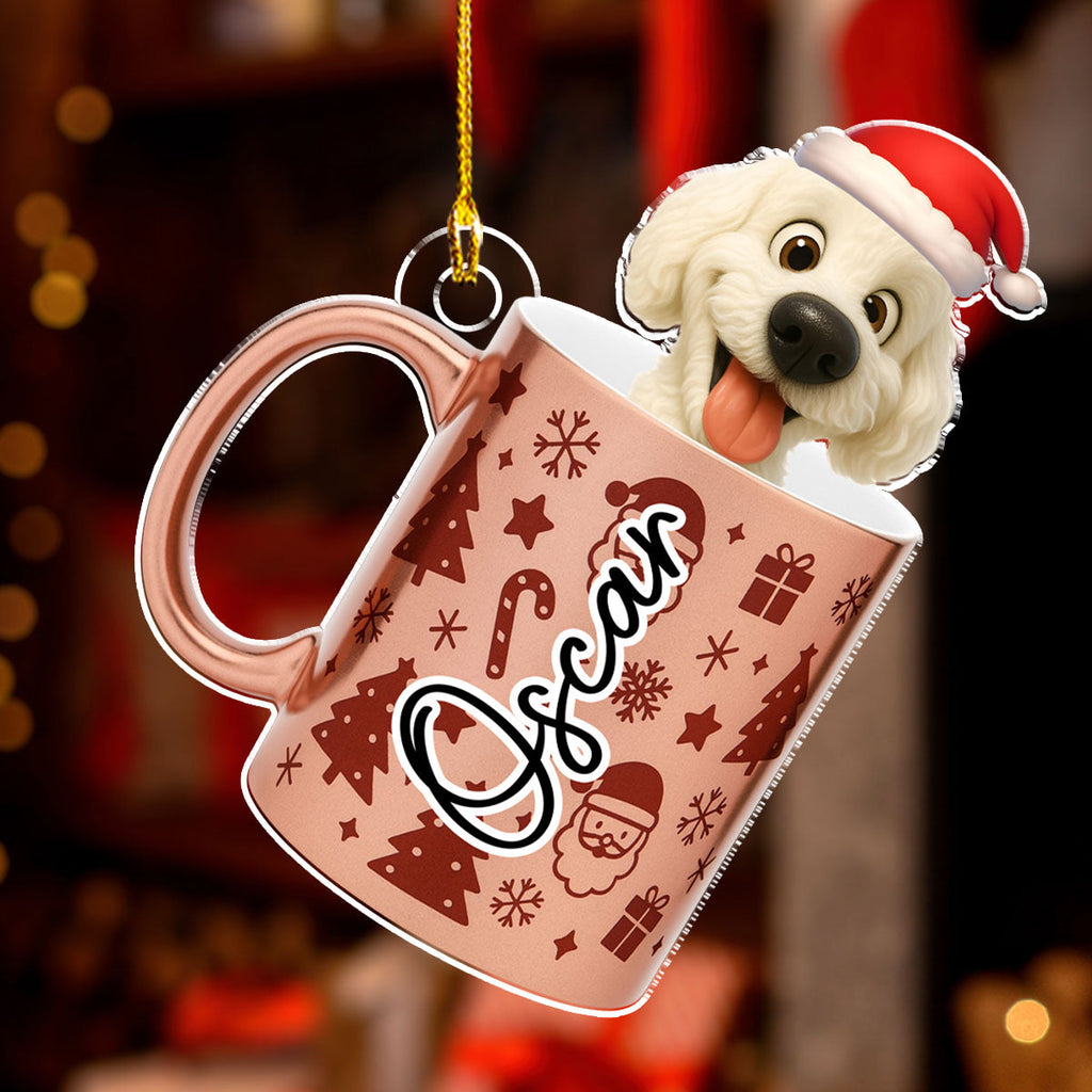 Custom Christmas Decor Home Birthday Gifts For Dog Mom, Dog Lovers • Pouring You Out - Personalized 3D Effect Acrylic Ornament