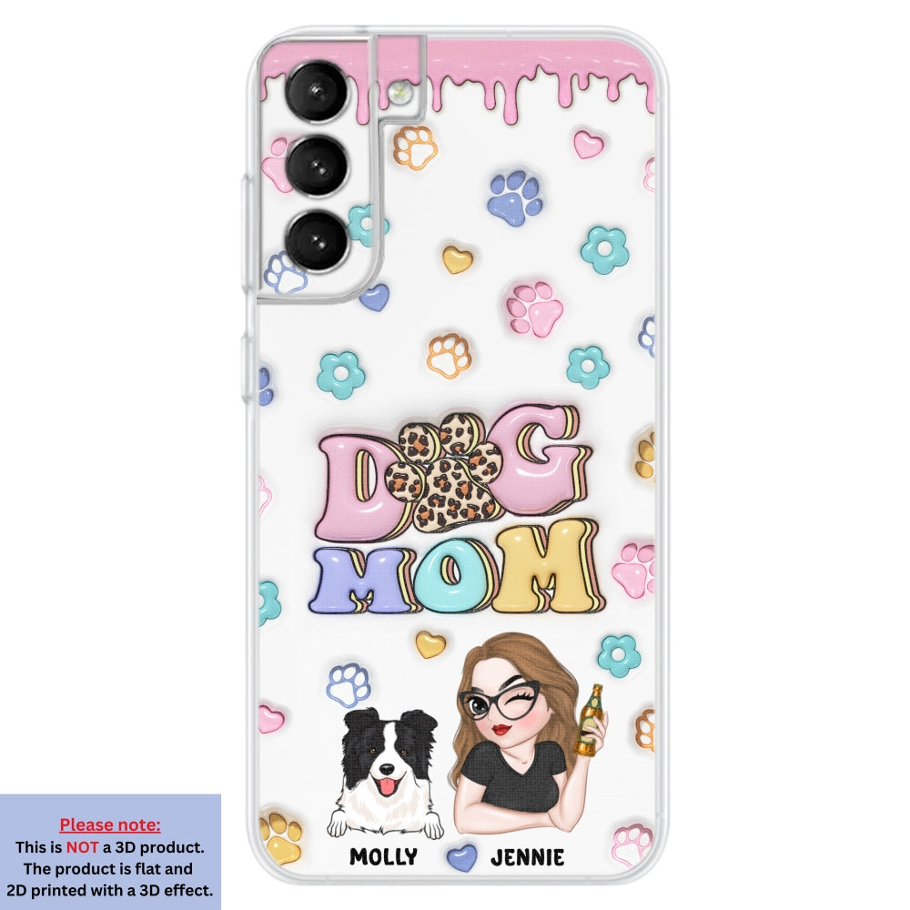 Dog Mom For Life - Personalized 3D Inflated Effect Phone Case