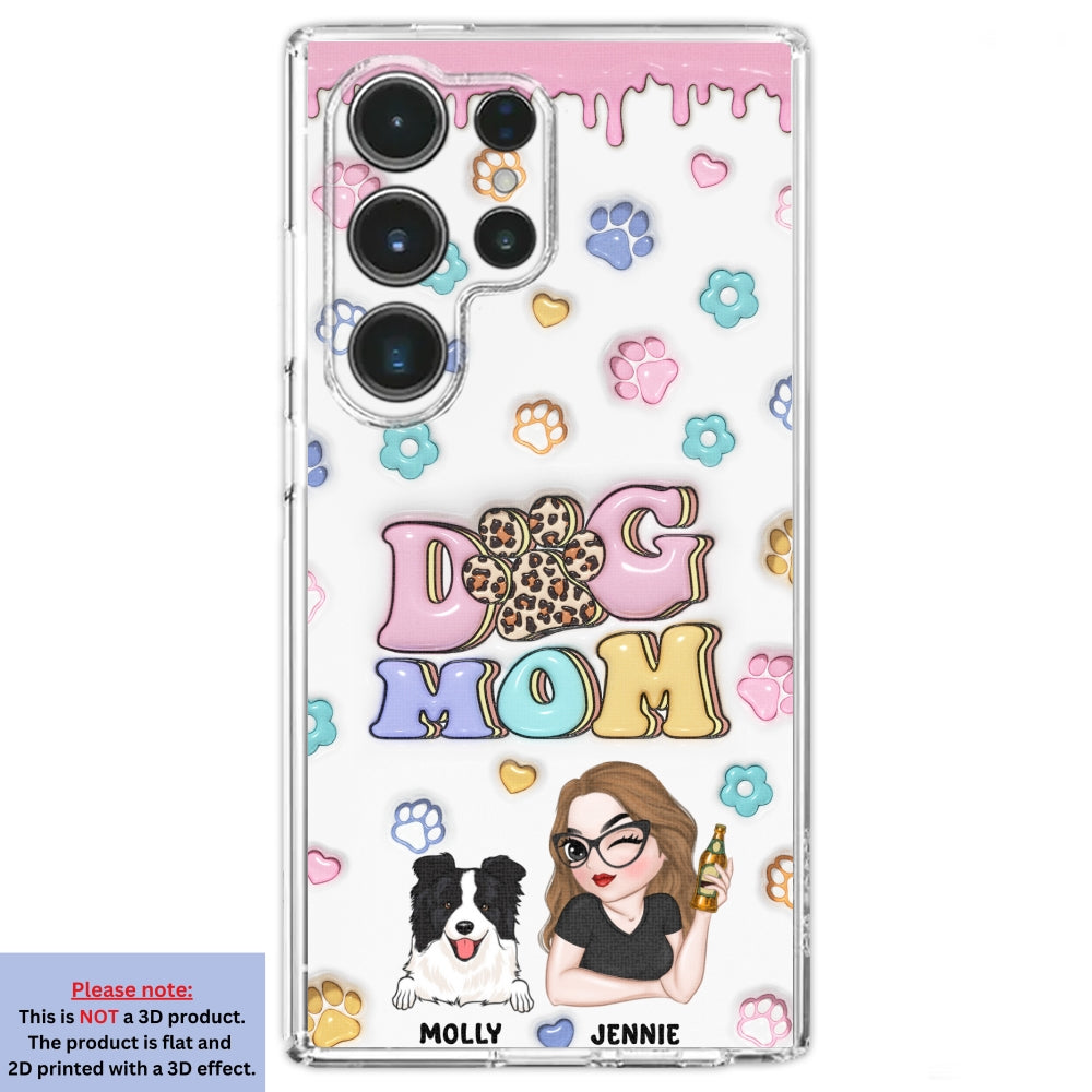 Dog Mom For Life - Personalized 3D Inflated Effect Phone Case