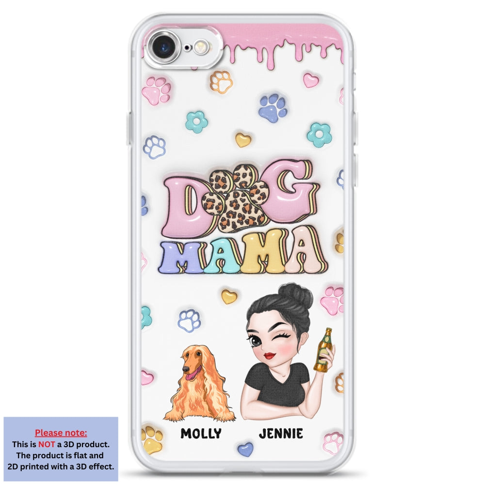 Dog Mom For Life - Personalized 3D Inflated Effect Phone Case