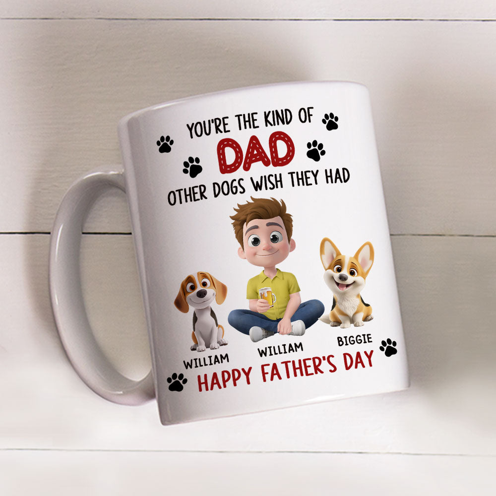 Custom Christmas Birthday Gifts For Dog Dad, Dog Lovers • Kind Of Dad - Personalized Coffee Mug
