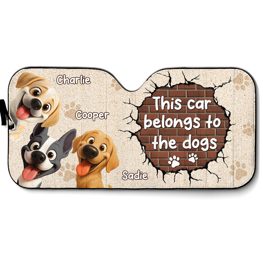 This Car Belongs To Our Dogs - Personalized Car Sunshade