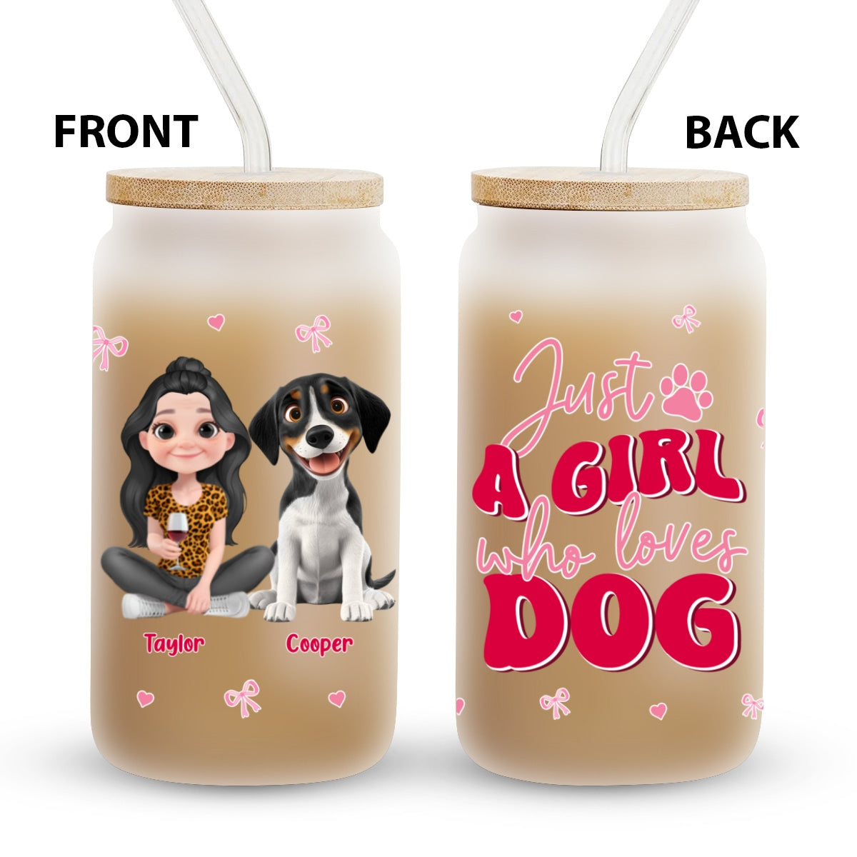 Just A Girl - Personalized Glass Can